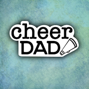 Cheer Dad Sticker - pegatina impermeable - Deportes papá - animadora - animadora de competición - porra lateral - pegatina del día del juego - pegatina de papá