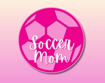Pink Soccer Mom Sticker – Waterproof Circle Decal
