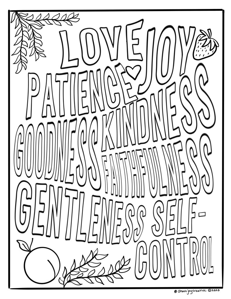 Free Printable Fruit Of The Spirit Coloring Pages Printable Templates