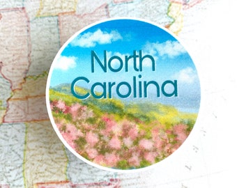 Sticker North Carolina – ronde waterbestendige State Pride