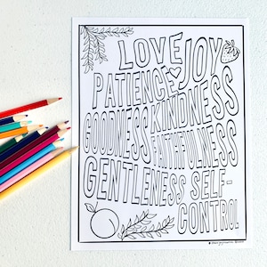 Fruit of the Spirit Coloring Page -  - printable coloring page - downloadable PDF - Prayer coloring page