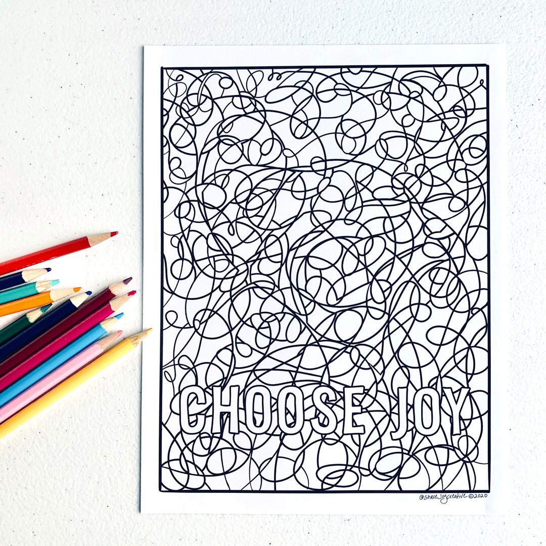 Choose Joy Coloring Page - Digital Download - Printable Coloring Page ...
