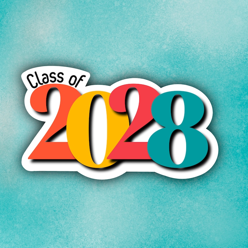 Class of 2028 Sticker, Waterproof Graduation Decal - Etsy