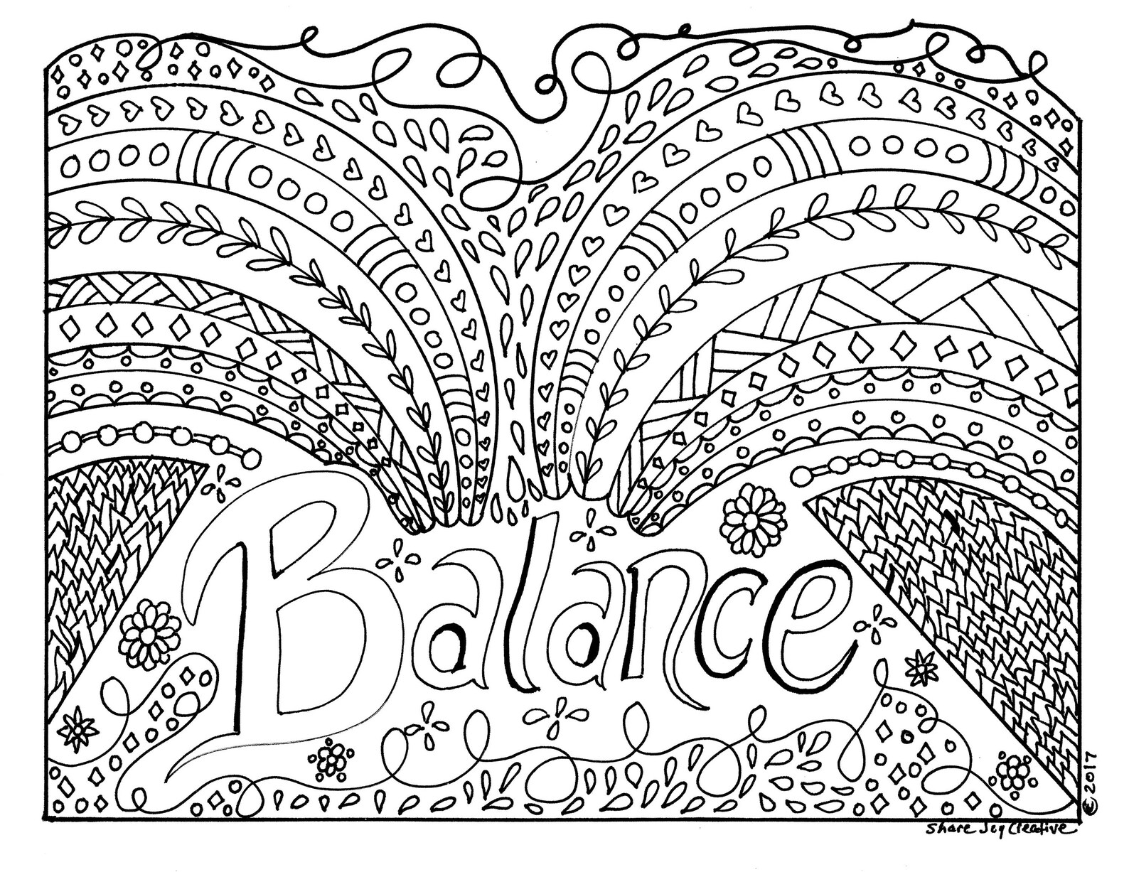 Balance Coloring Page Printable Coloring Page Downloadable Etsy