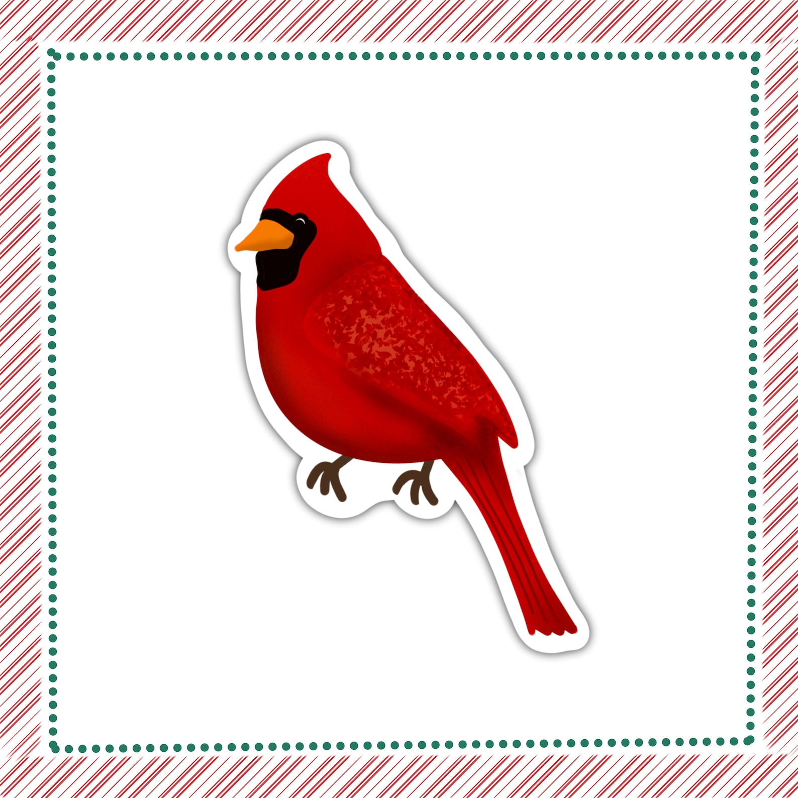 Red Cardinal Sticker Waterproof Sticker Cardinal Sticker Bird Lovers