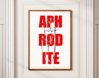 Aphrodite Digital Print: Charcoal Drawing, Greek Statue Art (Digital Download)