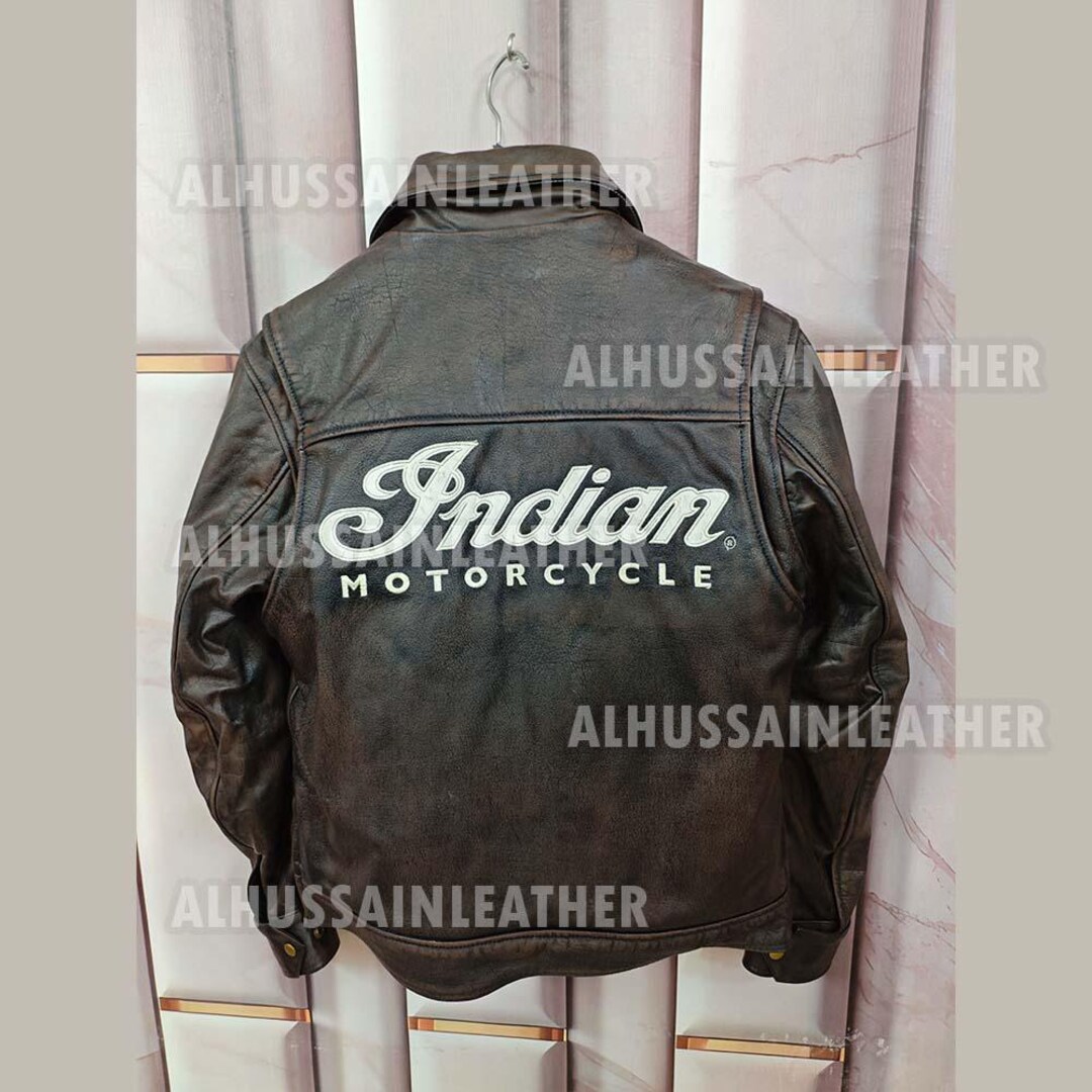 Indian Ranger Indian Motorcycle Leather Jacket Men’s Vintage Biker Jacket Genuine ...