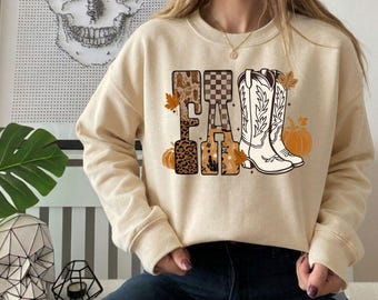 Chemises d'automne pour femmes, motif PNG automne, fichier PNG bottes d'automne, PNG automne western, PNG femme de campagne, PNG saison des citrouilles