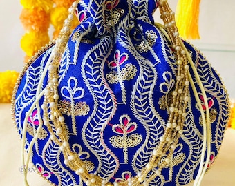 Embroidered Silk Potli Bags (Set of 200): Indian Wedding Favor Gift