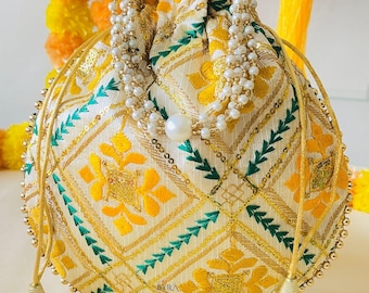 Wedding Favor Potli Bags Lot, Embroidered Ethnic Gift Pouches, Bulk Bridal Return Gifts