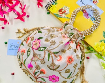 Indian Embroidered Potli Bags, Silk Wedding Favor, Lot of 200
