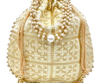 200 Embroidered Silk Potli Bags: Indian Wedding Favor Return Gifts