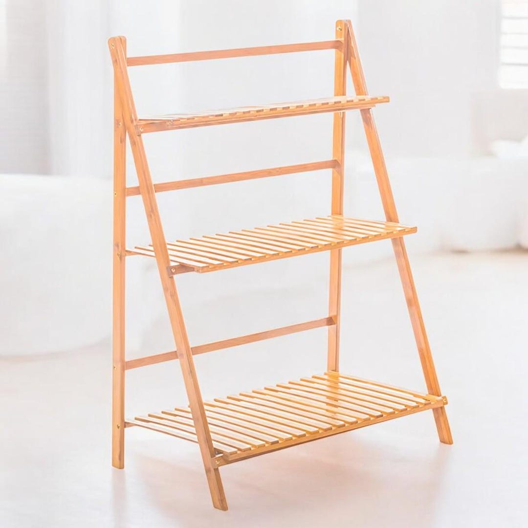 3 Tier Bamboo Plant Stand | Indoor Outdoor Flower Pot Shelf | Ladder ...