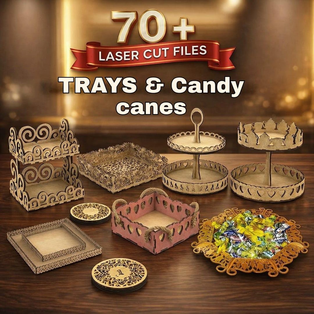 Candy Canes 3D Laser Cut Bundle SVG DXF | Christmas Candy Cane Decor ...