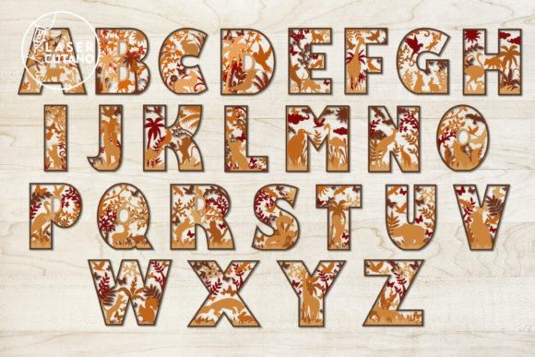 Laser Cut Multilayer Alphabet SVG Bundle | 3D Floral Letters A-Z ...