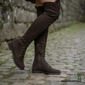 Lace-Up Thigh High Boots – Velvet Suede, Renaissance Cosplay product logo