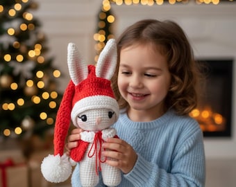 Christmas Bunny Crochet Pattern | Santa Amigurumi Toy (PDF Pattern)