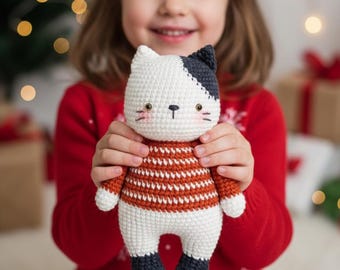 Noel Cat Christmas Crochet Pattern PDF | Amigurumi Holiday Cat Toy | Cute Crochet Christmas Gift | DIY Xmas Decor Pattern | Instant Download