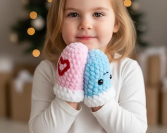 Mini Christmas Mitten Crochet Pattern PDF | Cute Plush Ornament | DIY Holiday Gift Idea | Amigurumi Crochet Mitten | Instant Download