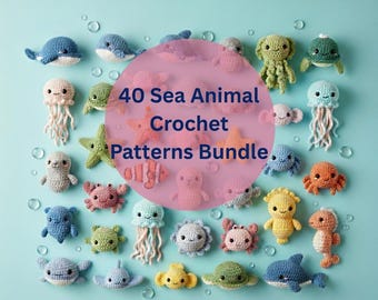 Amigurumi Crochet Pattern | 40 Sea Animals PDF Bundle (Digital Download)