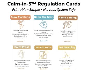 Nervous System Regulation Cards | Anxiety, Stress Relief (Digital Download)