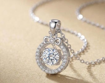Round Diamond Pendant Necklace by ExcellentJewels – Modern Halo Style | Custom Gold Jewelry | Timeless & Elegant Fine Jewelry Gift