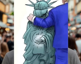 Statue of Liberty Help Protest Sign, Help! Political Sign, Protest Sign, Political Rally Sign, Anti Trump Protest Poster, Anti Maga Sign