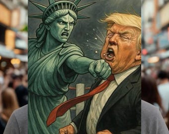 Statue of Liberty Protest Sign, He Is An Idiot Political Sign, Protest Sign, Political Rally Sign, Anti Trump Protest Poster, Anti Maga Sign