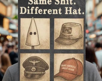 Cartel de protesta "Misma mierda, sombrero diferente", cartel anti-MAGA, cartel político, cartel de manifestación política, cartel de protesta anti-Trump, abolir el hielo, no a los reyes