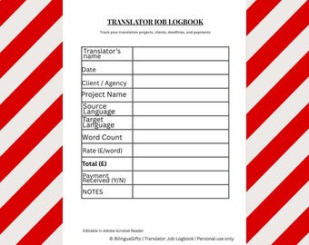 Übersetzer-Toolkit: Rechnungs- und Auftragsprotokoll-Paket | Druckbare PDF-Vorlagen