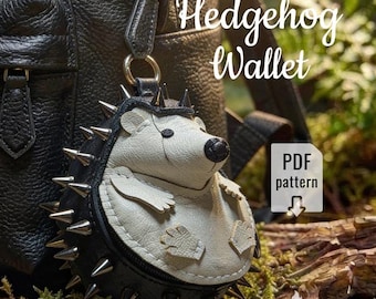 Hedgehog Leather Bag Charm & Mini Wallet PDF pattern