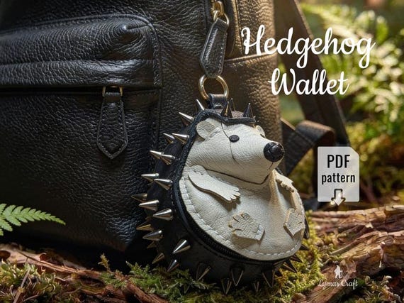 Hedgehog Leather Bag Charm & Mini Wallet PDF pattern