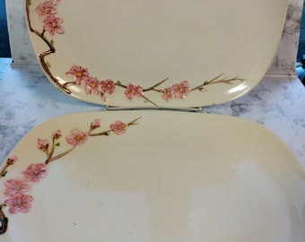 Poppytrail Peach Blossom by Metlox Serving Set Platter and Bowl
