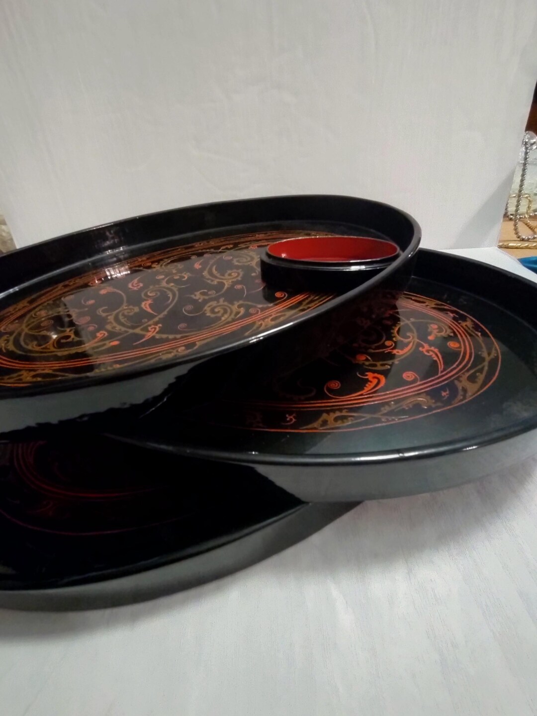 Nuri Tea 3 Japanese Tea Plates Echizen Nuri Plates Black and Hand Painted - Etsy
