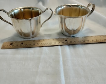 Vintage Wm Rogers 633 Silver Plated Sugar Serving & Creamer