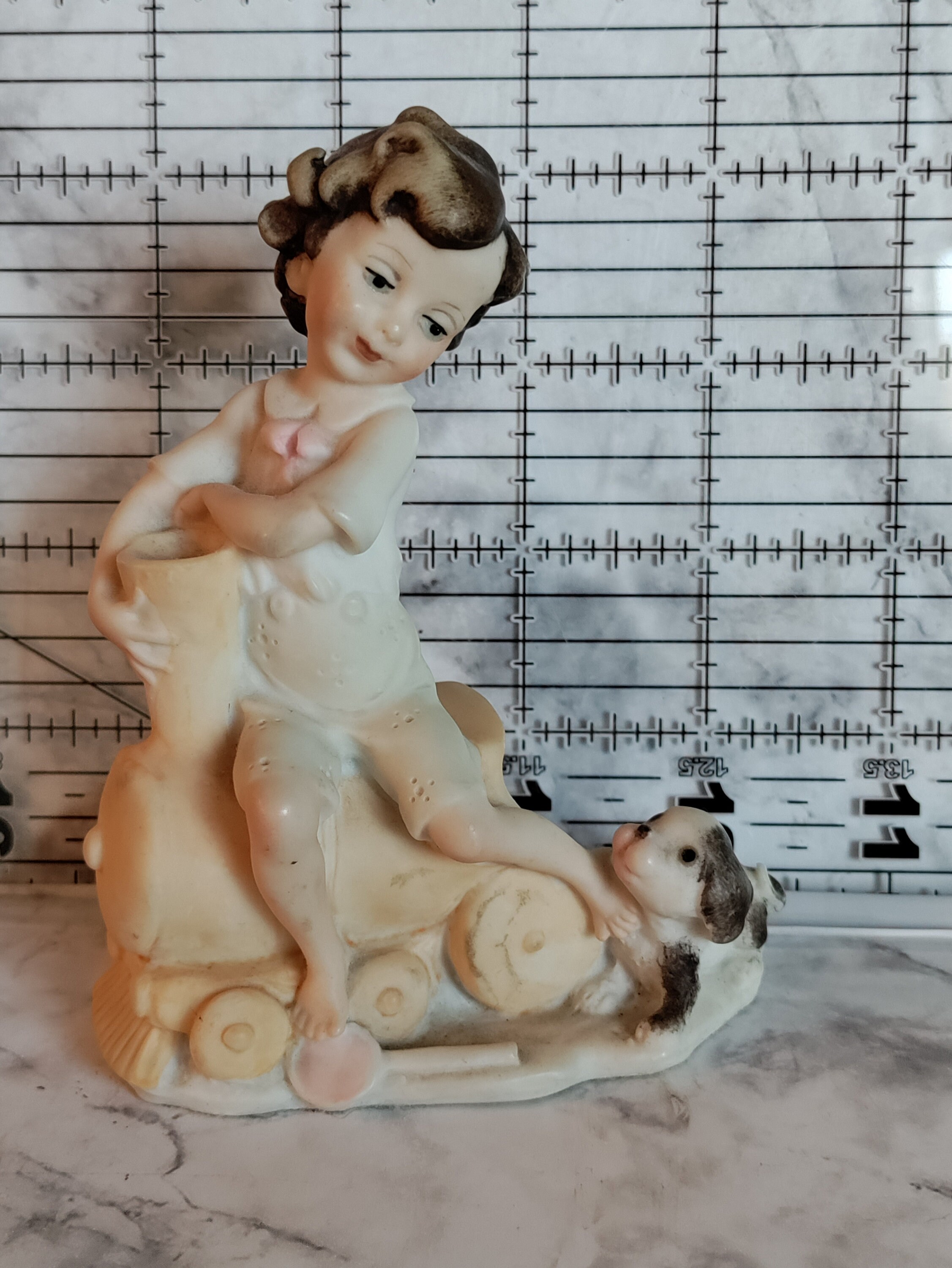 置物 g. Armani Giuseppe Armani DOG CHILDREN Boy With Dog Armani - Etsy