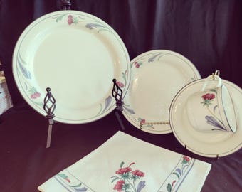 Lenox Chinastone Poppies on Blue Collectible China place settings, replacements, cloth napkins exceptional
