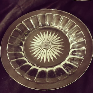 Set van 6 Heisey Narrow Flute Clear 6,25 brooddessertborden van Heisey, uitstekende staat