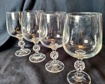 Set of 4 Crystal Claudia 6 5/8" Water Goblets flawless vintage excellent gift free shipping