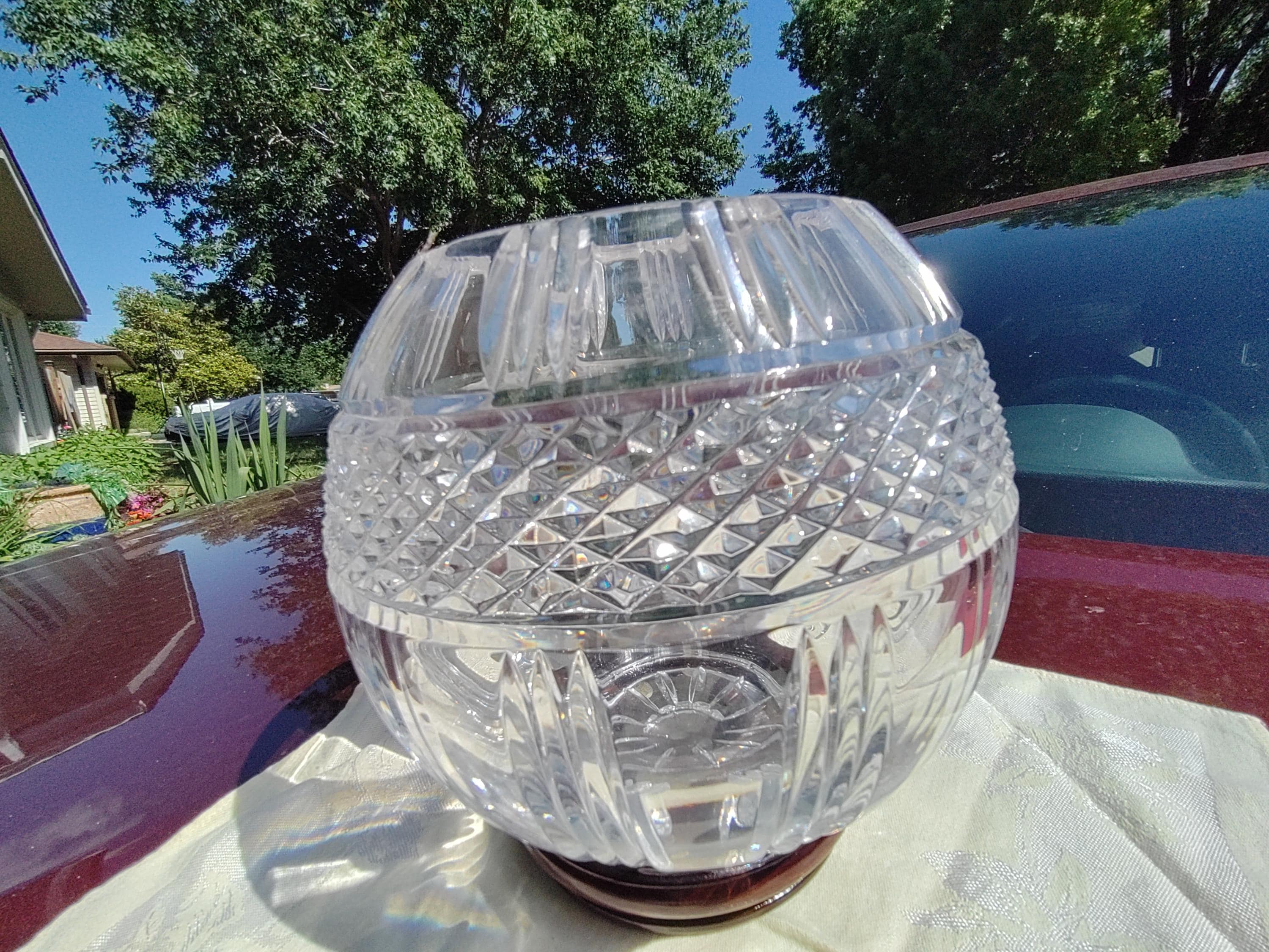 Vintage Crystal Rose Bowl - Etsy