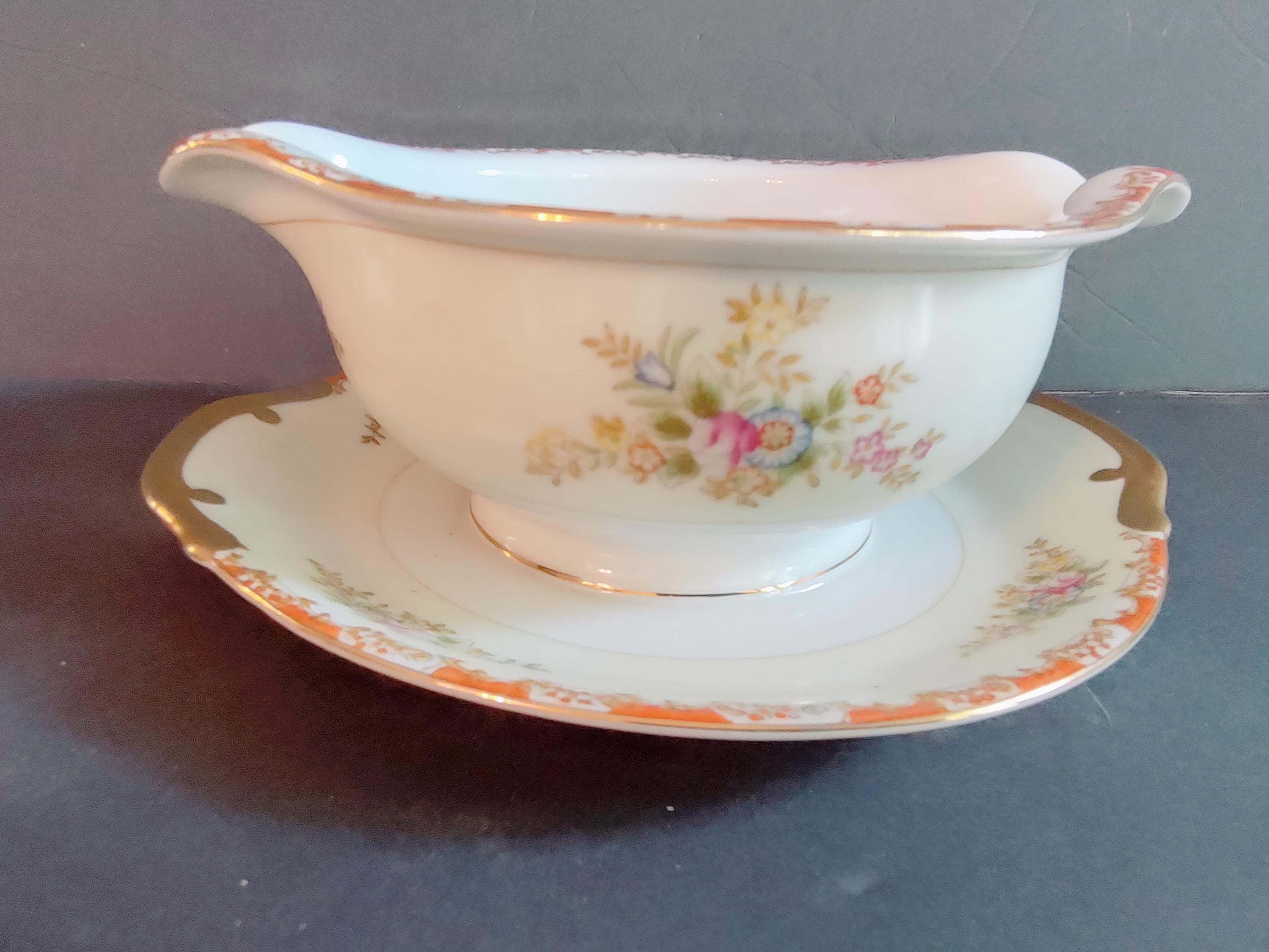 Royal Chester Ogden Noritake Japan Floral Sprays Red Trim Creme