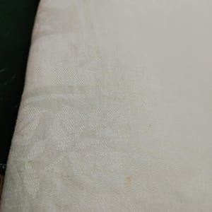 Vintage White tablecloth  64"x 80" rectangular table cloth texture embossed floral design excellent super soft w 8 napkins