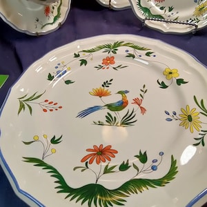 Gien France Oiseaux de Paradis ("Birds of Paradise") Place settings, Serviceware, Replacements