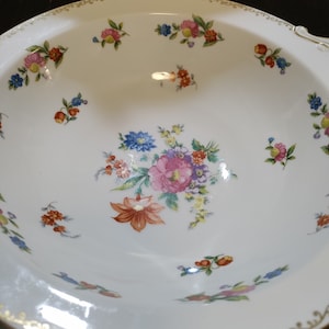 Noritake Dresdlina  22k gold China 10&quot; stunning floral China serving bowl exceptional Vintage established 1918