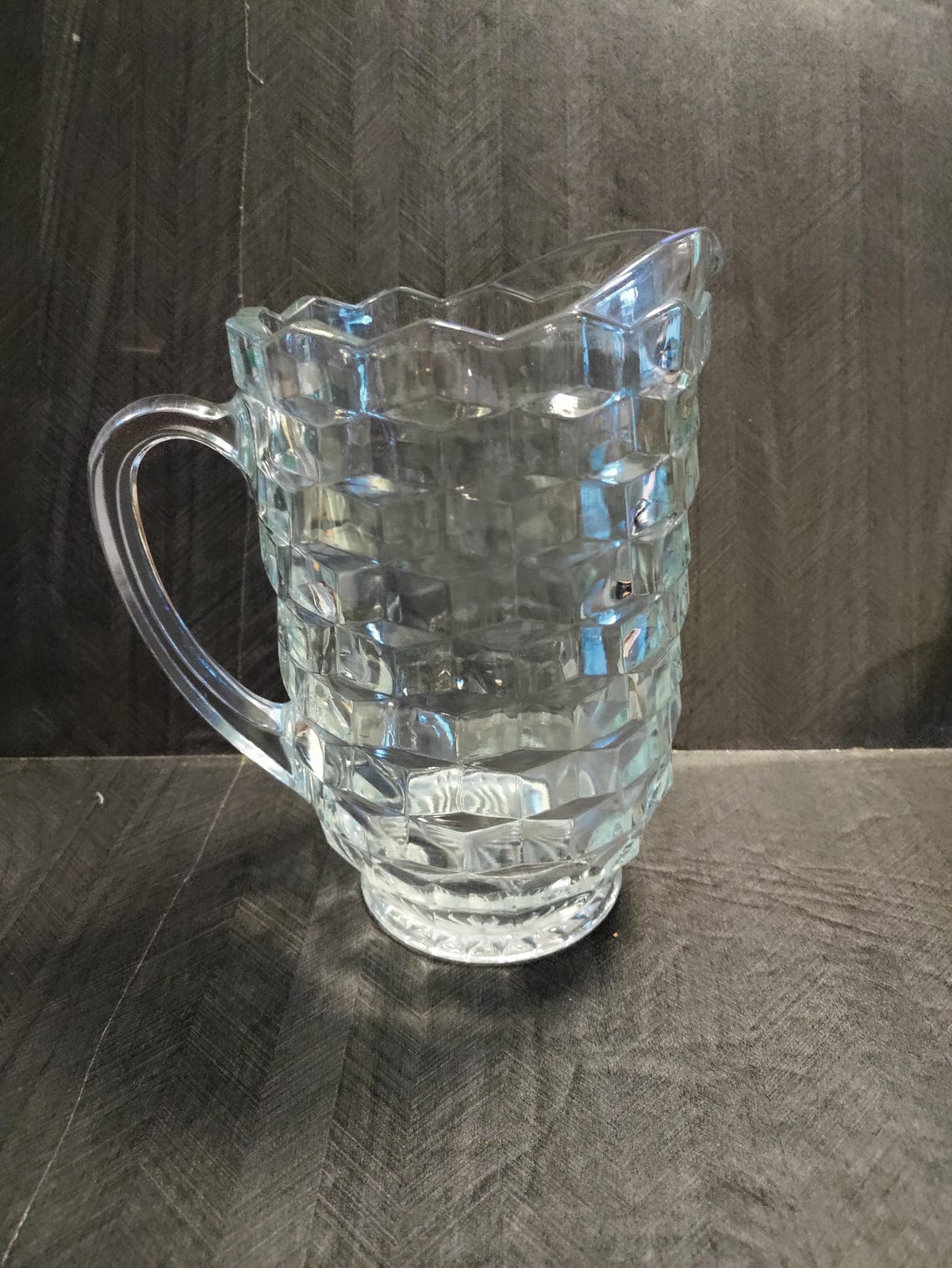 Vintage Fostoria American Clear Glass Pitcher With Ice Lip. American ...