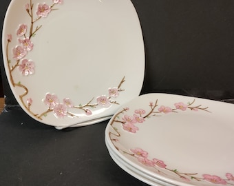 Vintage Metlox Cherry Blossom dinner plate 4 total