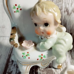 4 PC Miniature porcelain collection baby theme collectable Collector
