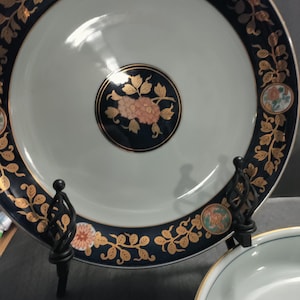 Mino Ware Seino Kiln Old Imari Gold Sai, 2 Platters, Earth, Made in Japan