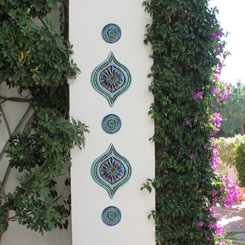 Outdoor Wall Art // Garden Decor // Ceramic Tiles // Yard Art Etsy