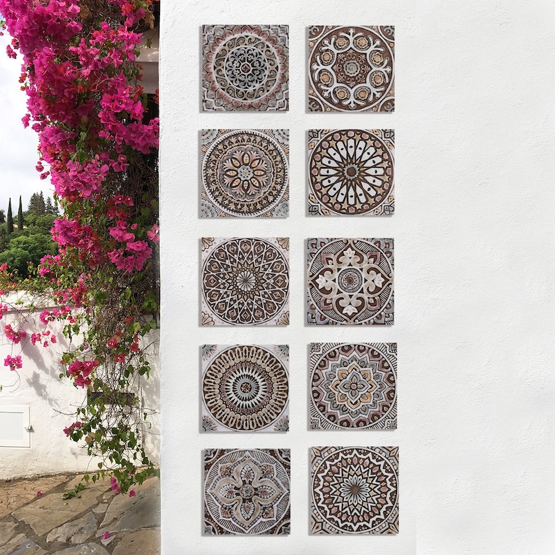 Large Garden Decor Wall Art Decorative Tiles for Outdoor Wall | Etsy